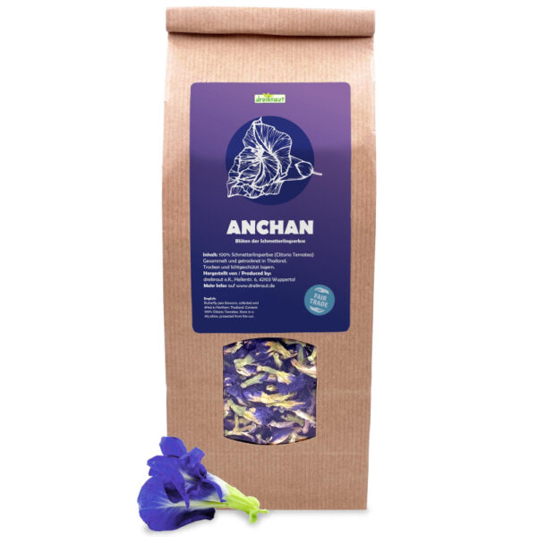 Anchan - Schmetterlings-Erbse, ganze Blüten aus Nordthailand, getrocknet, Großpackung, 100g