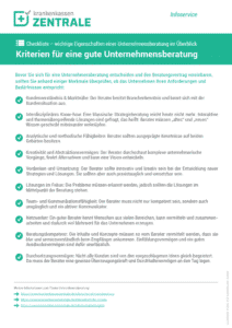 Checkliste Unternehmensberatung