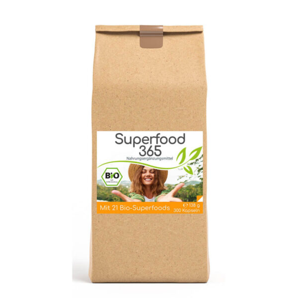 Superfood 365 Bio 300 Kapseln- mit 21 Bio-Superfoods