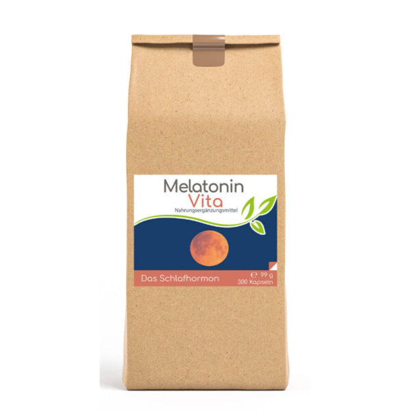 Melatonin Vita mit Ashwagandha & Ling Zhi 300 Kapseln Vorratsbeutel