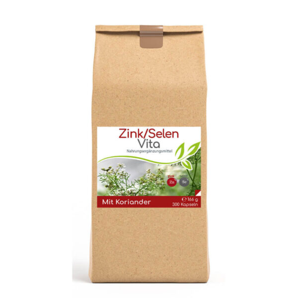 Zink-Selen & Koriander Vita 300 Kapseln Vorratsbeutel