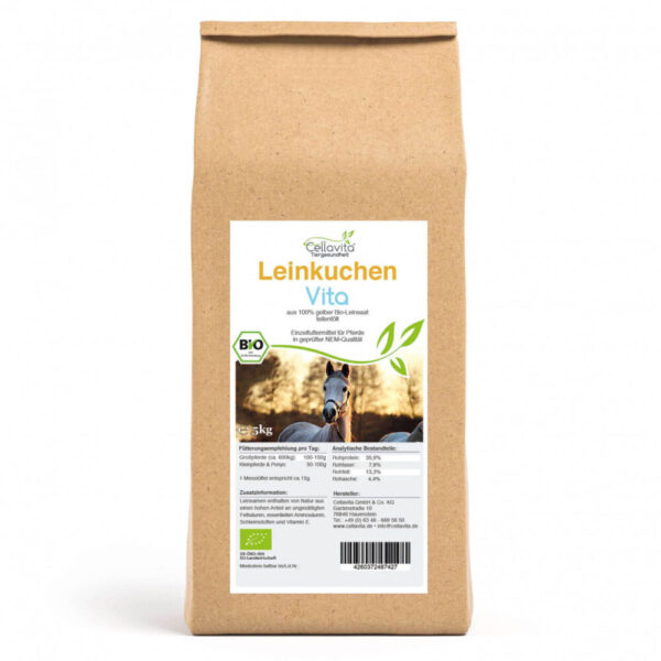 Bio-Leinkuchen Vita f?r Pferde 5kg Vorratsbeutel