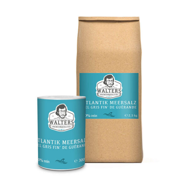 Gu?rande Meersalz Atlantik 300g inklusive 2.5kg Nachf?llpack