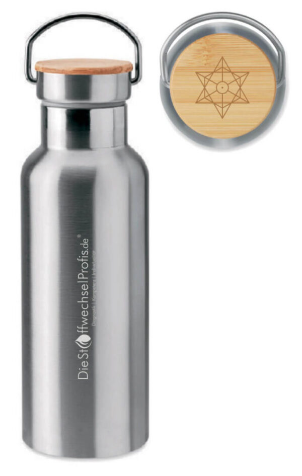 Hochenergie-Getr?nkeflasche silber 500ml by DieStoffwechselProfis? mit 90.10.? Quanten-Technologie